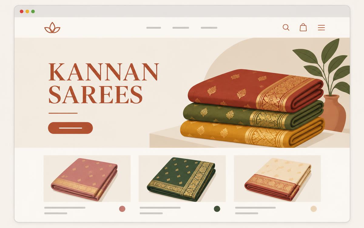 Kannan Sarees website preview